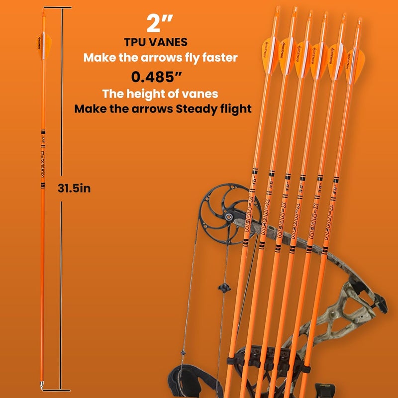BOWSOUL Carbon Arrow Archery 30inch Bright Colors Hunting Target Practice Arrows for Compound & Recurve Bow Spine 500 with Removable Tips (Pack of 12) - Image 3